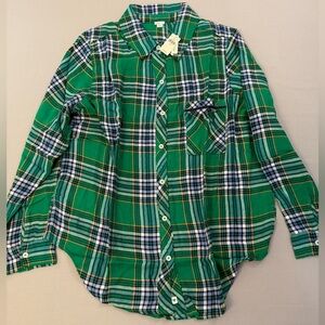 Aerie Green Plaid Flannel Pajama Set Size M & M Long NWT in Original Packaging